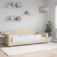 Slaapbank 90x200 cm stof crmekleurig