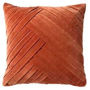 Dutch Decor - GIDI - Kussenhoes 45x45 cm - velvet - effen kleur - Potters Clay - oranje