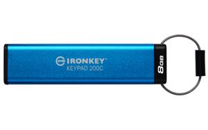 Kingston Technology IronKey 8GB USB-C Keypad 200C, FIPS 140-3 Lvl 3 (aangevraagd) AES-256