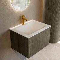 Badmeubel Mondiaz Kurve | 60 cm cm | Meubelkleur Shadow | Wastafelkleur Talc | Solid surface | Wasbak midden spoelbak | 1 kraangat