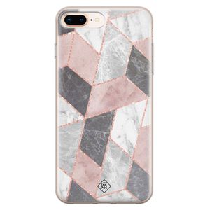 iPhone 8 Plus/7 Plus siliconen telefoonhoesje - Stone grid