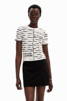 T-shirt patch strepen kranten - WHITE - XS T-shirt patch strepen kranten - WHITE - XS