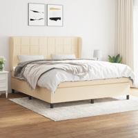 Boxspring met matras stof crèmekleurig 180x200 cm