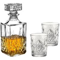 Set van 6x luxe drinkglazen/whiskyglazen 390 ml met karaf Noblesse 1 liter - Whiskeyglazen - thumbnail
