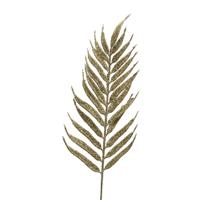 Decoratie bladeren - 6x - glitter goud - 29 cm - kerstdecoratie - insteek blaadje