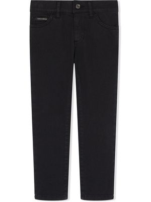 Dolce & Gabbana Kids jean skinny imprimé - Bleu