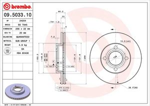 Remschijf BREMBO, Remschijftype: Binnen geventileerd, u.a. für Audi