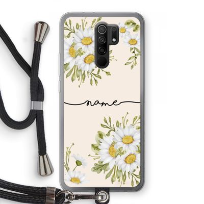 Daisies: Xiaomi Redmi 9 Transparant Hoesje met koord