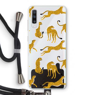 Luipaard: Samsung Galaxy A70 Transparant Hoesje met koord