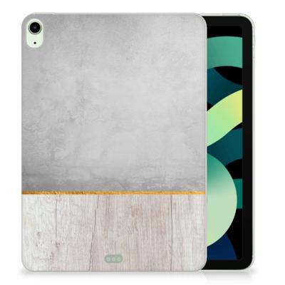 iPad Air (2020/2022) 10.9 inch Silicone Tablet Hoes Wood Concrete iPad Air (2020/2022) 10.9 inch Silicone Tablet Hoes Wood Concrete