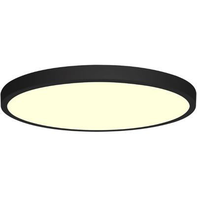 LED Paneel - Ø30 - 24W - Warm Wit 3000K - Mat Zwart - Opbouw - Rond - Aluminium