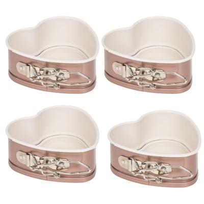 Patisse Springvorm - 4x - hart - anti-aanbak - taartvorm - 12 cm - klein hartje