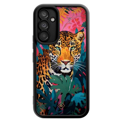 Samsung Galaxy A54 zwarte case - Luipaard jungle