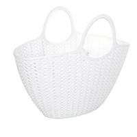 Flexibele wasmand/tas - wit - 22 liter - kunststof - 50 x 20 x 40 cm - opbergen