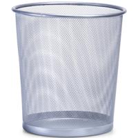 Zeller prullenbak / vuilnisbakje - rond - draadmetaal - 26 x 28 cm - zilver