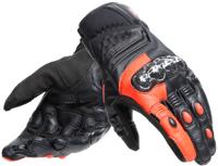 DAINESE Carbon 4 Short, Race motorhandschoenen, Zwart-Fluo Rood