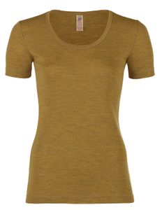 Dames T-Shirt Merino Wol Engel Natur, Kleur Safraan, Maat 42/44 - Large