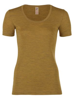Dames T-Shirt Merino Wol Engel Natur Kleur Safraan Maat 34/36 - Small