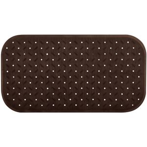 Douche/bad anti-slip mat badkamer - rubber - bruin - 36 x 65 cm - rechthoek