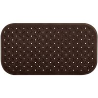 Douche/bad anti-slip mat badkamer - rubber - bruin - 36 x 65 cm - rechthoek