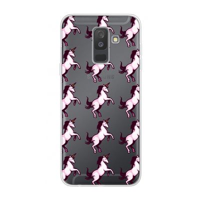 Musketon Unicorn: Samsung Galaxy A6 Plus (2018) Transparant Hoesje