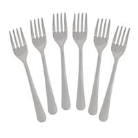 Taart/gebak vorkjes - 6x stuks - zilver - RVS - 14 cm - verjaardag/feest vorkjes - thumbnail