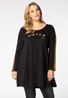 Yoek Tunic wide bottom Smile | Zwart | Maat 54/56 Yoek Tunic wide bottom Smile | Zwart | Maat 54/56