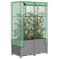VidaXL Plantenbak verhoogd met kashoes 80x40x138 cm rattanlook