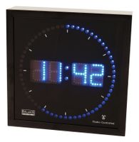 Digitale klok met blauwe LEDs en ronde seconde-aanduiding - thumbnail