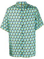 Botter chemise en soie à imprimé graphique - Bleu Botter chemise en soie à imprimé graphique - Bleu