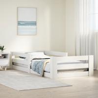 Bedframe zonder matras massief grenenhout wit 90x190 cm