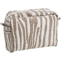 Leen Bakker - Etui Streep - 23x30x10 Cm - Polyester - Beige Leen Bakker - Etui Streep - 23x30x10 Cm - Polyester - Beige