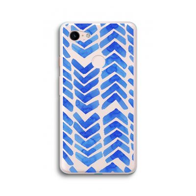 Blauwe pijlen: Google Pixel 3 XL Transparant Hoesje