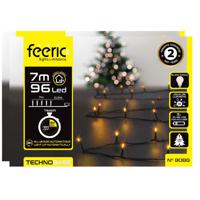 Kerstverlichting - 2x st - warm wit - 7 meter - 96 led lampjes - zwart snoer - op batterijen - thumbnail