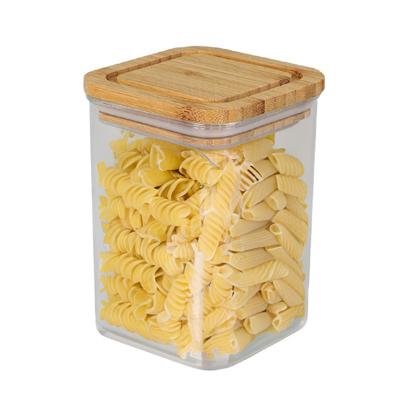 Bambou & Co keuken voorraadpot - 0.8L - kunststof/bamboe - met luchtdichte deksel