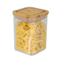 Bambou & Co keuken voorraadpot - 0.8L - kunststof/bamboe - met luchtdichte deksel