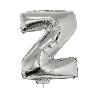 Folieballon letter Z - 41 cm - zilver - feestdecoratie - versiering