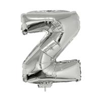 Folieballon letter Z - 41 cm - zilver - feestdecoratie - versiering