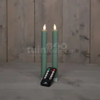 LED Dinerkaars Wax 23cm Jade Groen 2st