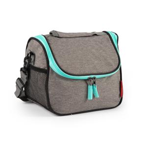 Koeltas/lunchtas Callela - taupe/mintgroen - 6.5 liter - 17 x 26 x 20 cm - koelbox tas - picknick/st