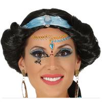 Carnaval verkleed Gezicht stickers - Egyptische/Oosterse prinses - plakdiamantjes - schmink stickers - thumbnail