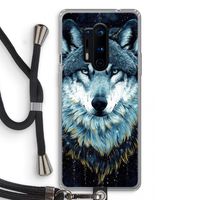 Darkness Wolf: OnePlus 8 Pro Transparant Hoesje met koord