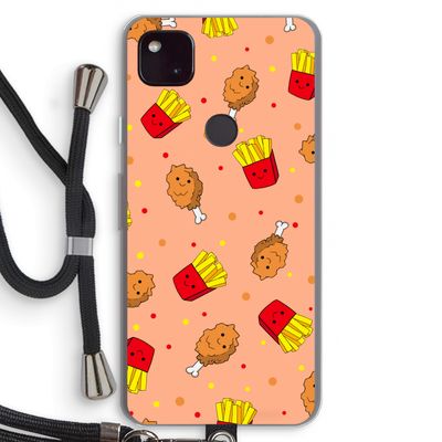 Chicken 'n Fries: Pixel 4a 5G Transparant Hoesje met koord