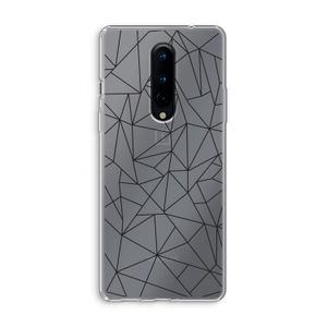 Geometrische lijnen zwart: OnePlus 8 Transparant Hoesje