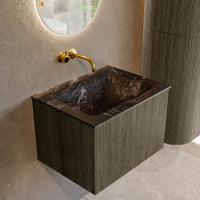 Badmeubel Mondiaz Kurve-Dlux | 60 cm cm | Meubelkleur Shadow | Wastafelkleur Lava | Solid surface | Wasbak midden spoelbak | Zonder kraangat(en)