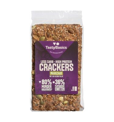Less carb-high protein crackers maanzaad