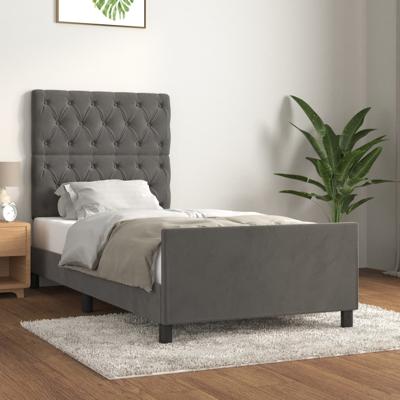 Bedframe zonder matras 80x200 cm fluweel donkergrijs