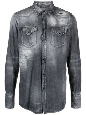 DSQUARED2 chemise d'inspiration western en jean - Gris
