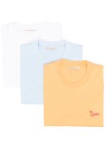 Marni lot de trois t-shirts à logo brodé - Blanc