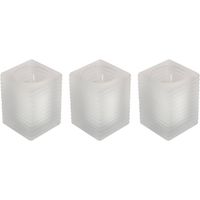 3x Kaarsen wit in matte kaarsenhouders 7 x 10 cm 24 branduren sfeerkaarsen - Stompkaarsen - thumbnail